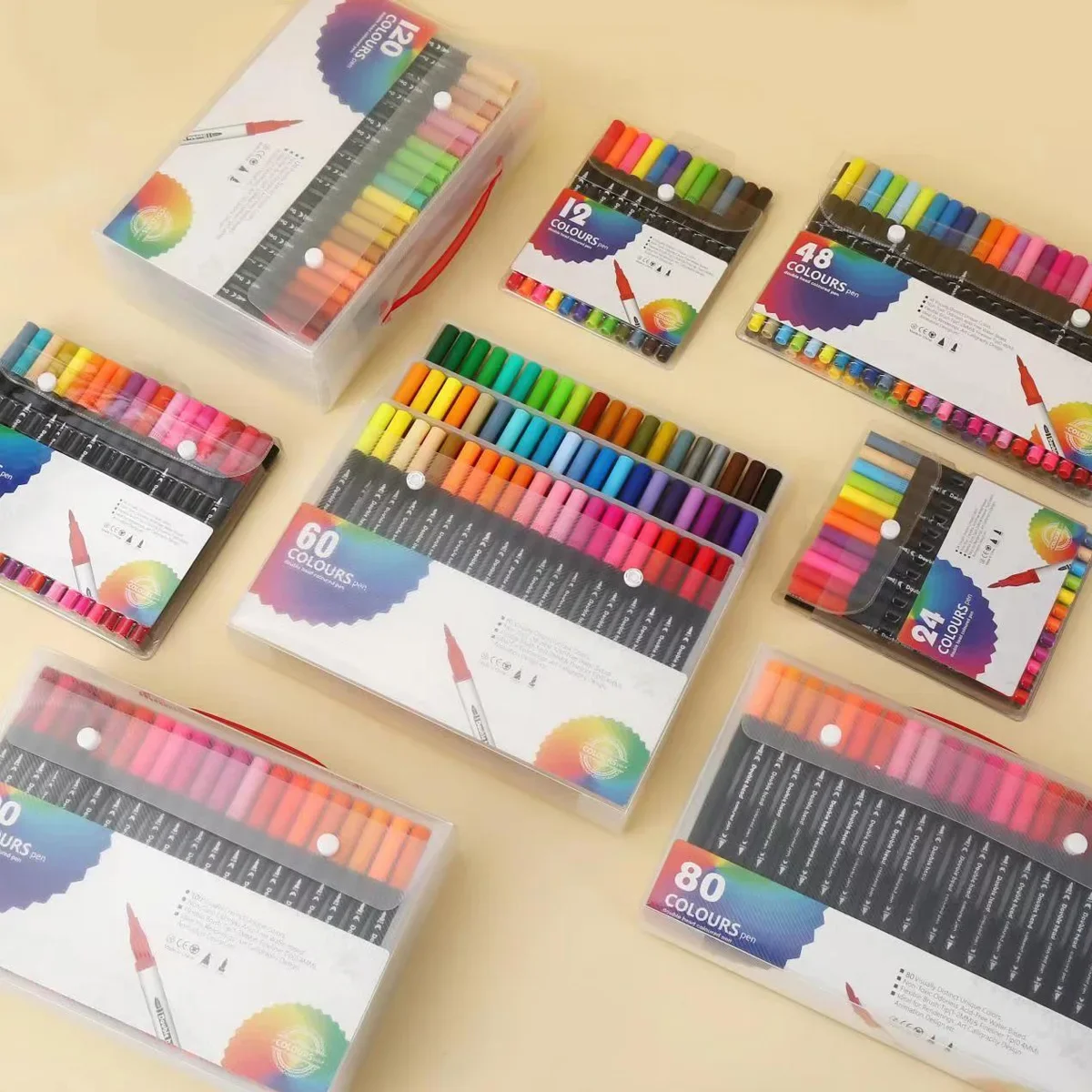 12-120 Colors Markers Set Dual - Correction Pen Fine review and price