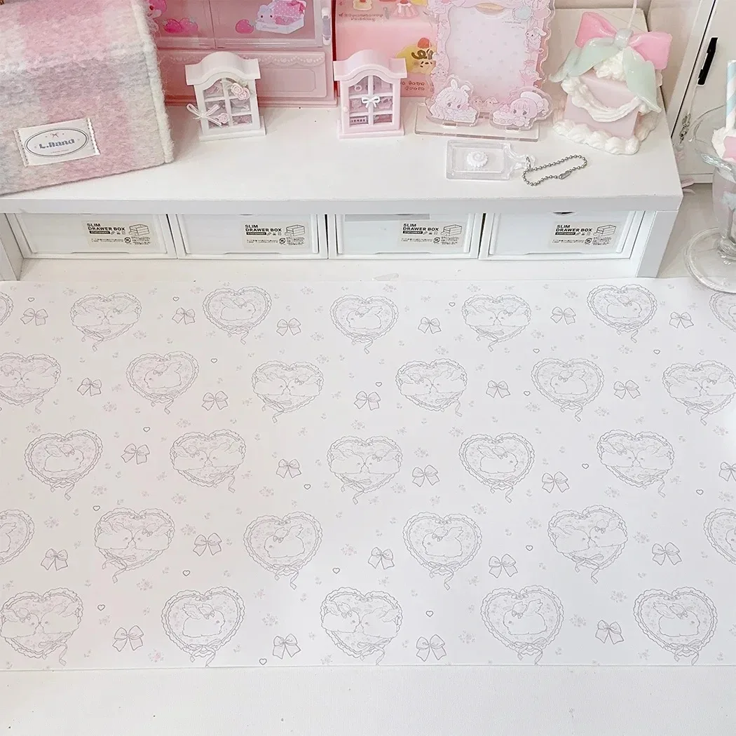 Kawaii Pink Rabbit Girl Heart  - Leather Desk Pad review and price