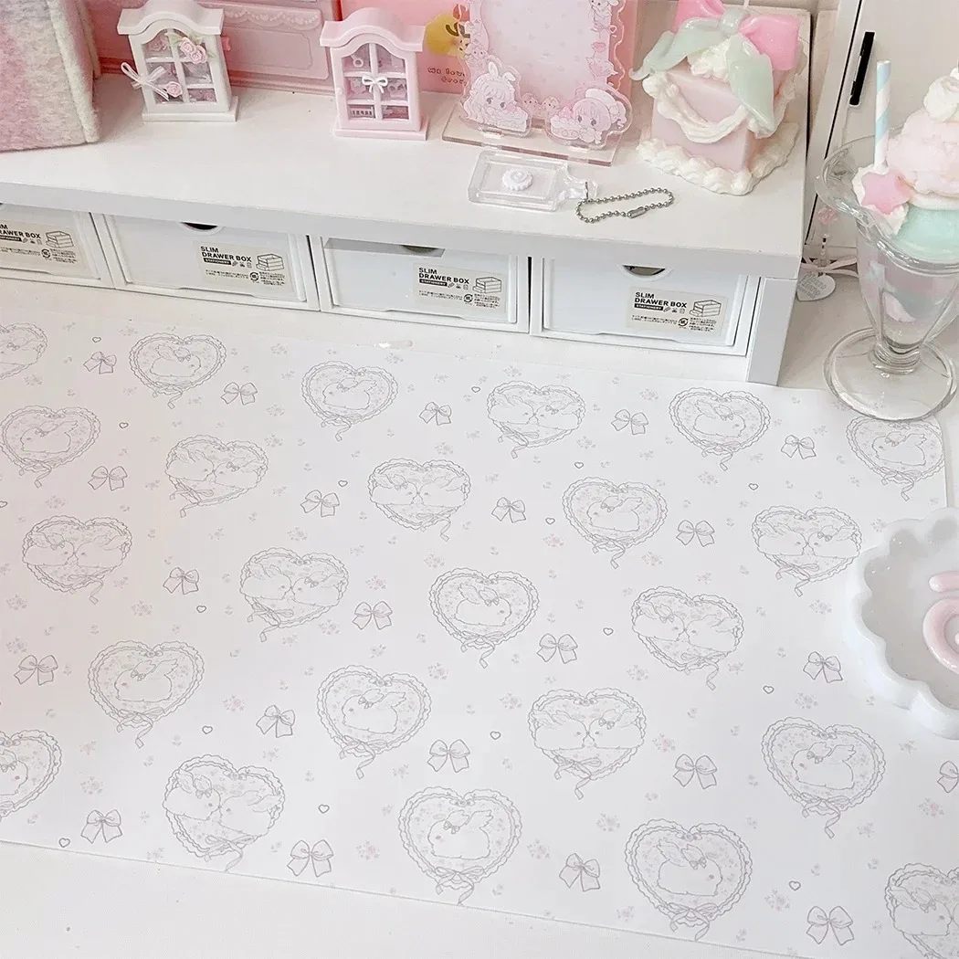 Kawaii Pink Rabbit Girl Heart  - Leather Desk Pad review and price