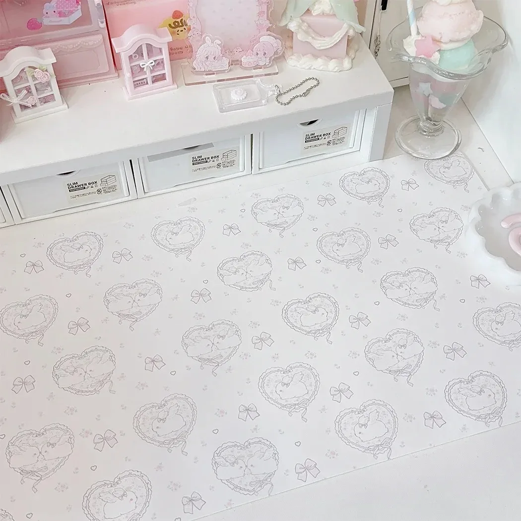 Kawaii Pink Rabbit Girl Heart  - Leather Desk Pad review and price